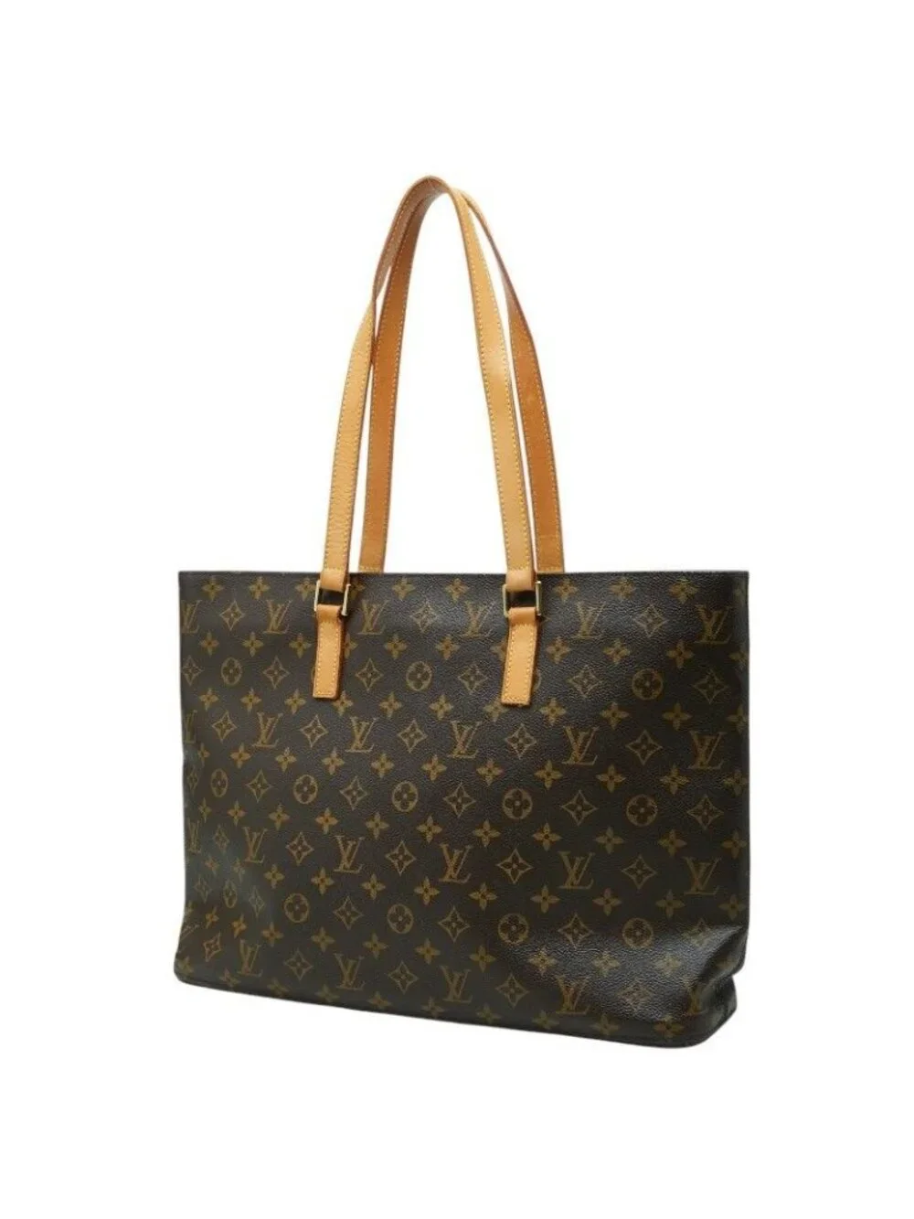 Louis Vuitton Monogram Luco Tote Shoulder Bag Brown Leather